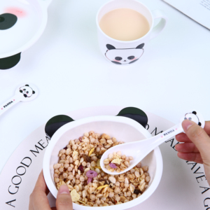 Juego de comedor de dibujos animados de Panda para niños, cuchara y cuenco de <span class=keywords><strong>melamina</strong></span>, cubiertos y platos para bebés, <span class=keywords><strong>vajilla</strong></span> para niños - Product Image 5
