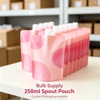 Pochette souple de 250 ml avec bec verseur, en composite aluminium-plastique, avec bouchon à clapet, pour emballage souple de boissons et aliments