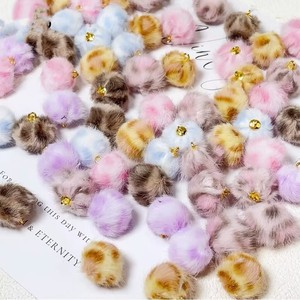 Llavero de Peluche con Estampado de Leopardo y Pompón de 1.5 cm, Suave, Accesorio de Joyería DIY, Cadena para Teléfono con Mosquetón de Moda, Forma de Bola, Hecho a Mano - Product Image 2