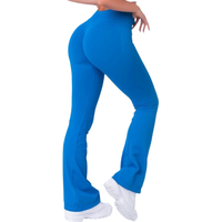 Legging de sport évasé sans couture pour femme, taille mi-haute élastique, en Spandex/Nylon extensible quadridirectionnel, idéal pour le yoga et le fitness