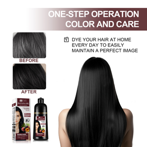 Champú Tinte para el Cabello Batana Negro 400 con Aceite de Argán para un Color Duradero y una Coloración Rápida, No Daña el Cuero Cabelludo, Venta al por Mayor de Fábrica OEM - Product Image 5