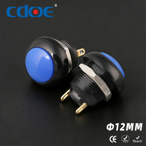 สวิตช์กันน้ำ CDOE CE CCC สีน้ำเงิน 12 มม. Ip68 แบบเปิดปกติ 2 ขา สวิตช์กดแบบกดติดปล่อยดับ สำหรับควบคุมพวงมาลัย แตร - Product Image 1
