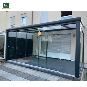 CE omologato sunrooms 4 stagione wintergarten slant <span class=keywords><strong>balcone</strong></span> giardino d'inverno scorrevole vetrata veranda con parete di <span class=keywords><strong>vetro</strong></span> scorrevole - Product Image 2