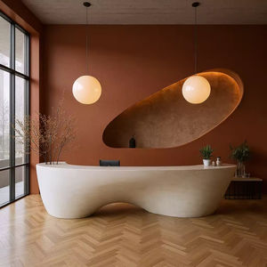 Mostrador de Recepción Moderno Extensible Blanco con Base LED Azul y Diseño de Carcasa Único para Oficinas, Vestíbulos, Hoteles y Centros Comerciales - Product Image 5