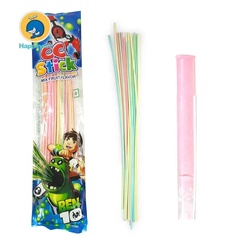 Cool boy extra long CC Stick Straw Candy halal mix fruit cc stick candy