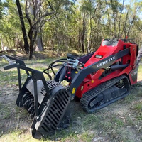 Mini chargeuse sur chenilles Derette XC1100, chargeuse compacte à bras avant avec accessoire de broyeur forestier