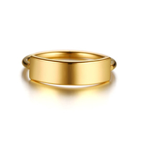 Qiuhan minimaliste Rectangle chevalière pour femmes personnalisé nom ton bijoux en acier inoxydable personnalisé cadeau initial