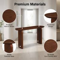 Table à manger ovale en placage de noyer noir de style scandinave moderne Japandi, 2 places, 140 cm, mobilier de salle à manger minimaliste en MDF