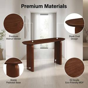 Modern Scandinavian Japandi Black Walnut Wood Veneer Oval <strong>Dining</strong> <strong>Table</strong> 2 Seater <strong>140cm</strong> Minimalist MDF <strong>Dining</strong> Room Furniture - Product Image 5