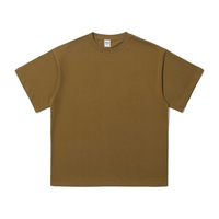 Kaos T-shirt Musim Panas AG602 Baru 245g Rajutan Benang Ganda Katun Murni Gaya Vintage Amerika Lengan Pendek O-Neck Trendy Merek Ternama Model Longgar