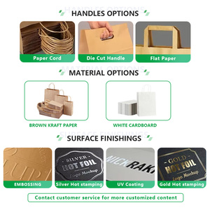 Giá rẻ tùy chỉnh in logo có thể tái chế mua sắm quần áo giày Quà Tặng thức ăn nhanh lấy đi bao bì màu hồng túi giấy có tay cầm - Product Image 5