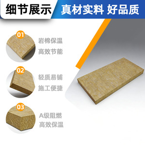 Panneau ignifuge en laine de roche 40 mm, résistant à la compression, matériau d'isolation réfractaire pour mur extérieur - Product Image 2