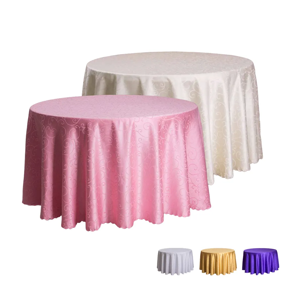 बड़े सफेद शैम्पेन बैंगनी लक्जरी शादी Jacquard मेज़पोश पुष्प पार्टी गुलाबी सनी टेबल कपड़ा क्लासिक कपड़े Targeta