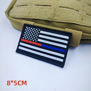 Spot Supply Chenille Patches Amerikanische Flaggen Sternst reifen US-Flagge Spitze Dekorationen Gewebte Etiketten Patches Haken Schlaufen Kleidung - Product Image 5