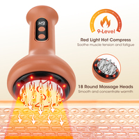 Brosse de massage chauffante électrique à micro-courant anti-cellulite, outils de minceur corporelle, raclage Gua Sha, appareil de massage par ventouses