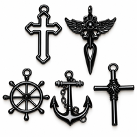 Breloques en métal DIY en gros, pendentifs noirs pour carnets, agendas, marque-pages, cadeaux et décorations artisanales