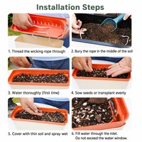 Jardinière rectangulaire auto-arrosante en plastique durable avec fenêtre de niveau d'eau visible pour plantes succulentes, balcon et légumes