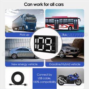 จอแสดงผลบนกระจกหน้ารถ GPS HUD สำหรับรถยนต์ แสดงความเร็วรถยนต์เป็นกิโลเมตรและไมล์ ขนาดเล็ก - Product Image 5