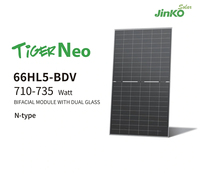 Panel Surya JinkoSolar Tier 1 710W 715W 720W Tiger Neo N-Type TOPCon Mono Bifacial Dual Glass JKM710-735N-66HL5-BDV Modul PV