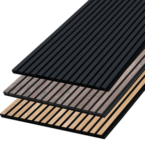 Moeden decor Oak akupanels tablero absorbente <span class=keywords><strong>de</strong></span> techo insonorizado gimnasio chapa <span class=keywords><strong>de</strong></span> <span class=keywords><strong>madera</strong></span> <span class=keywords><strong>de</strong></span> nogal listón negro MDF pared blanco paneles acústicos - Product Image 1