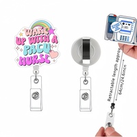 Porte-badge rétractable amusant et mignon pour infirmière, clip porte-badge d'identification pour médecin, étudiant, assistant médical, collègue, accessoires de travail
