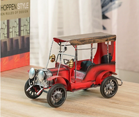 Modèle rétro de motocyclette-rickshaw d'avion, petites décorations en étain, accessoires de photographie