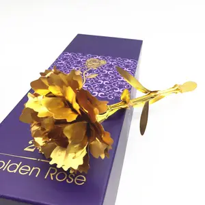 High quality gold Mother's day gift artificial gold 24k rose for rose gold 24k