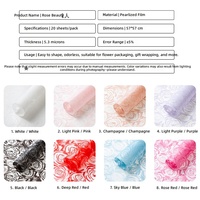 Papier d'emballage pour fleurs coréen imperméable, imprimé de roses, papier d'emballage pour bouquets, fournitures pour fleuristes, vente en gros