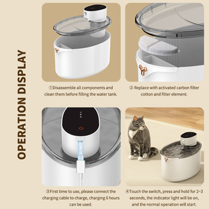 Fontaine à eau intelligente et silencieuse à lumière LED pour chat avec détecteur de mouvement Bols à boire filtrés pour animaux de compagnie Distributeur automatique d'eau pour animaux de compagnie - Product Image 6