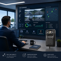 Caméra de tableau de bord intelligente 4G AI AT687 avec sécurité active, ADAS, DMS, alerte de fatigue, alertes de fumée/appels téléphoniques, caméra de rétroviseur à double objectif