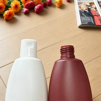 Botol Plastik PE Amber Kotak Bulat 300ml Kosong untuk Lotion, Sabun Mandi Cair, Sampo, Pembersih Wajah, Tutup Flip Top, Zhongshi Plastic