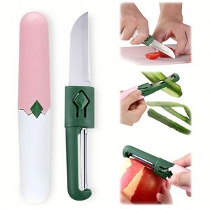 1 Piece Stainless Steel <b>Multifunction</b> Portable Fruit <b>Vegetable</b> Peeler Knife Manual with Container Heat Resistant Kitchen Tool - Product Image 1