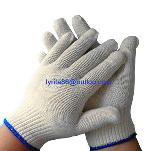Guantes DE TRABAJO baratos de algodón polivinílico de punto blanco natural del mercado de Corea - Product Image 2