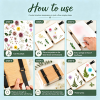 Alat Press Bunga Profesional, Kit Alat Press Bunga Profesional 6 Lapis, Kit Penekan Bunga untuk Dewasa dan Anak-Anak, Alat Press Daun