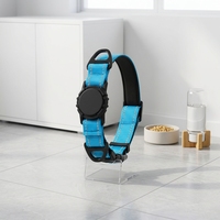 Collier GPS pour chien TagME Airtag, imperméable, réfléchissant, en nylon, avec support pour animaux de compagnie, rembourrage doux, double anneaux en D, pour petits chiens, Bluetooth/WiFi, LED