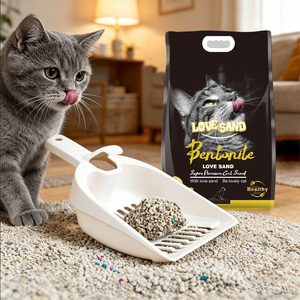 Litière pour chat en argile bentonite multi-usage, contrôle des odeurs ultra-efficace, agglomération rapide, faible poussière, écologique, sphérique blanche, 10L - Product Image 1