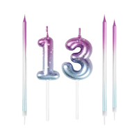 Offre Spéciale 0 ~ 9 Gradient Couleur Nombre Bâton Gâteau Bougies 1 pcs/Box Votive Anniversaire Anniversaire Décoration pour Mariage Autre