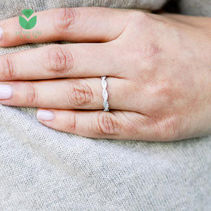 Personalizzato 9K 10K 14K 18K 20K 22K oro bianco Lab Grown Diamond anello di fidanzamento matrimonio CVD vero anello di diamanti sintetici gioielli - Product Image 6