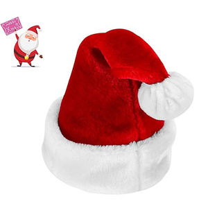 Chapeau de père noël rouge classique blanc fausse fourrure garniture <span class=keywords><strong>pompon</strong></span> chapeau de fête pour le jour de noël cadeau de noël usine bonnets chapeaux - Product Image 4