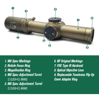 Optique de visée tactique de haute qualité pour la chasse, 1-8x24mm F1 FFP LPVO, tube de 34 mm, optique de visée légère pour les sports de tir