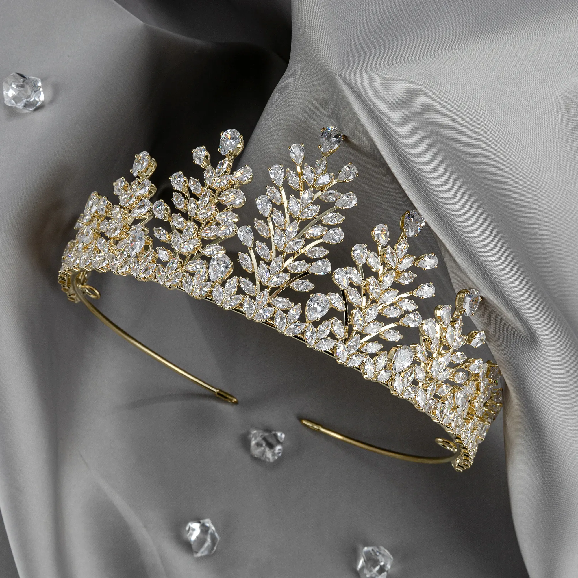 Bohua-accesorios para el cabello de boda para mujer, tiaras y diademas de cristal para boda, GS0071