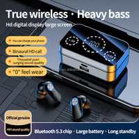 Casque sans fil Wedtserha V5.3 TWS avec affichage numérique, étanche IPX-5, 800 mAh, réduction du bruit, écouteurs HIFI tactiles