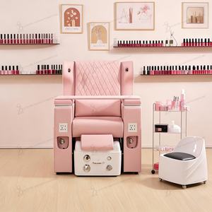 Heißer Verkauf LED-Licht Rosa Salon Verstellbarer Maniküre-Stuhl Luxus-Fußpflege-<span class=keywords><strong>Spa</strong></span>-Stuhl Mit Massage - Product Image 2