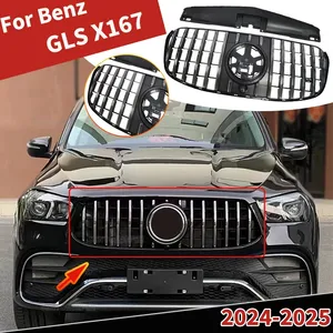 กระจังหน้าทรง Racing สำหรับ Mercedes Benz GLS X167 ปี 2024-2025 รุ่น GLS400 GLS450 GLS580  ตะแกรงกันชนหน้าแบบตาข่าย  ฝาครอบตกแต่ง - Product Image 1