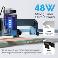 Máquina de Corte y Grabado Láser de Alta Velocidad LONGER B1 40W con Voltaje Universal + Kit de Bomba de Aire, Regalos de Bricolaje para Halloween y Navidad