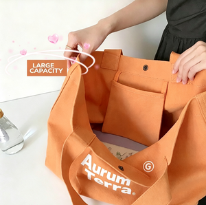 Sac fourre-tout en toile pliable écologique, sac fourre-tout en toile de coton vierge, grand sac fourre-tout personnalisé pour les sorties quotidiennes - Product Image 2
