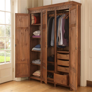 Modern Freestanding <strong>Wardrobe</strong> with <strong>Open</strong> Shelves and Closed Cabinets for Living Room/Dining/Loft Spaces Customizable Wood - Product Image 3