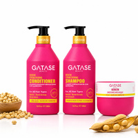 Set de Cuidado Capilar con Keratina, Champú y Acondicionador Reparador para Cabello Seco y Dañado, Control del Frizz, Hidratación Profunda