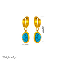 Bijoux en pierre naturelle et acier inoxydable, bracelet avec pendentif en pierre précieuse, hypoallergénique, couleur de pierre personnalisée, cadeau bohème OEM
