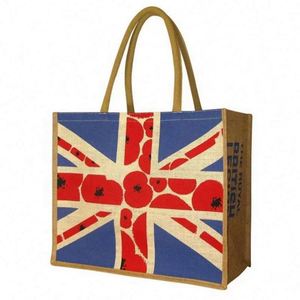 Sac de shopping en jute personnalisé, sac en toile de jute réutilisable, sacs de shopping en lin avec logo personnalisé pour la publicité - Product Image 1